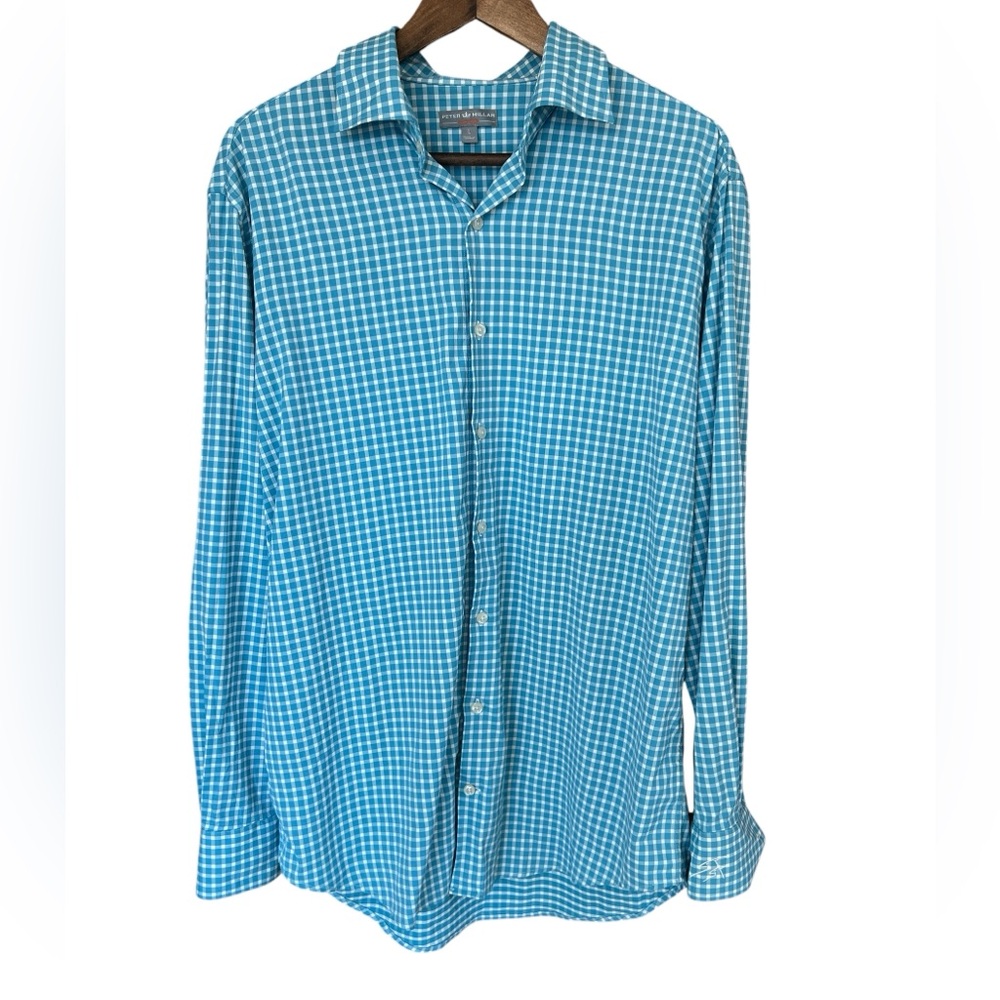 Peter Millar Wicking Gingham Long Sleeve Dress Shirt